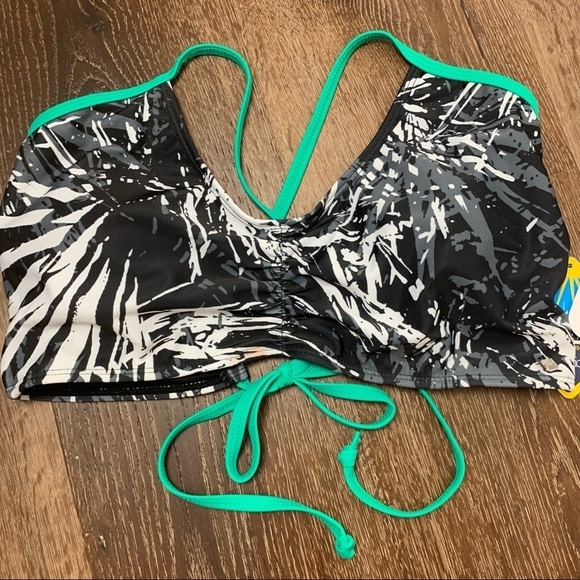 Fabletics womens green black Claire midi bikini top - Picture 6 of 7